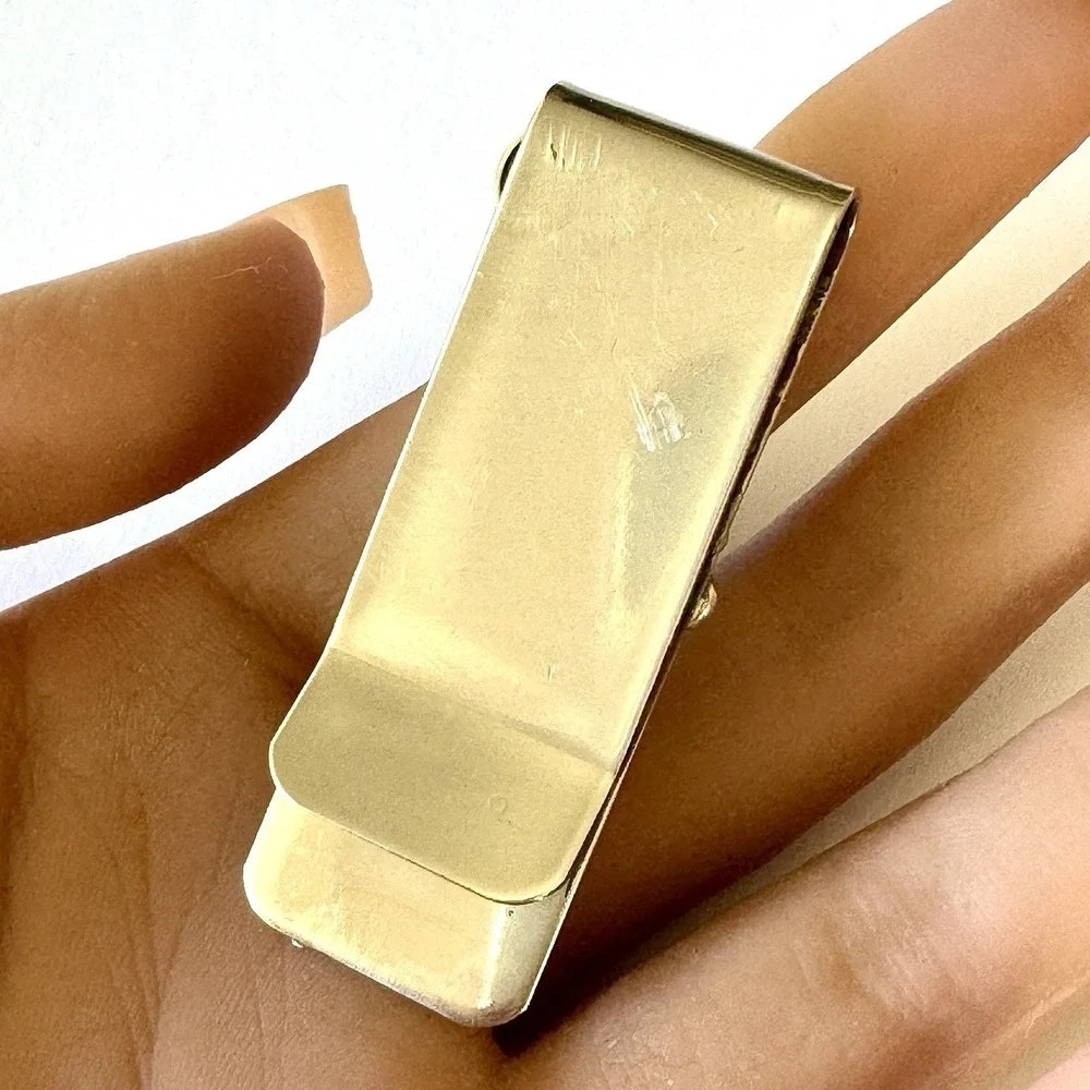 Navajo Natural Turquoise Money Clip Silver 2in Mens Gift Handmade Sally Arviso